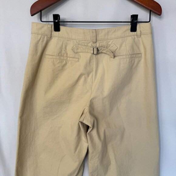 J. Crew Neutral Beige Cotton Linen Blend Full Length Wide Leg Trousers Size 10 - Picture 6 of 13